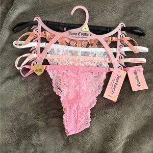 Juicy Couture Lace Thong Set - G string - size L - 5 pairs! - NWT!!